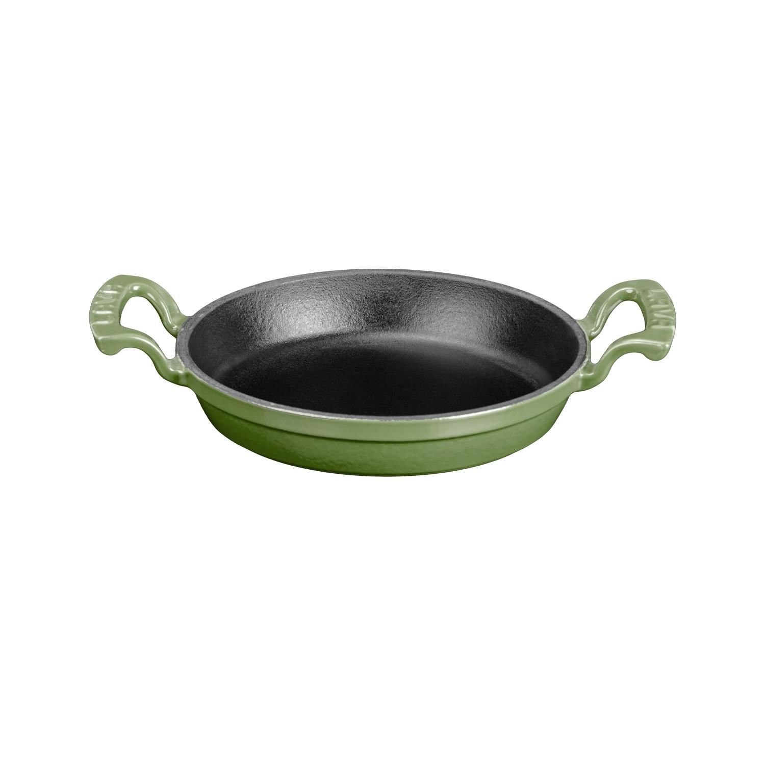 Lava Döküm Yuvarlak Sahan Çap(Ø)20cm. Döküm Demir Yekpare Çift Kulplu - Yeşil