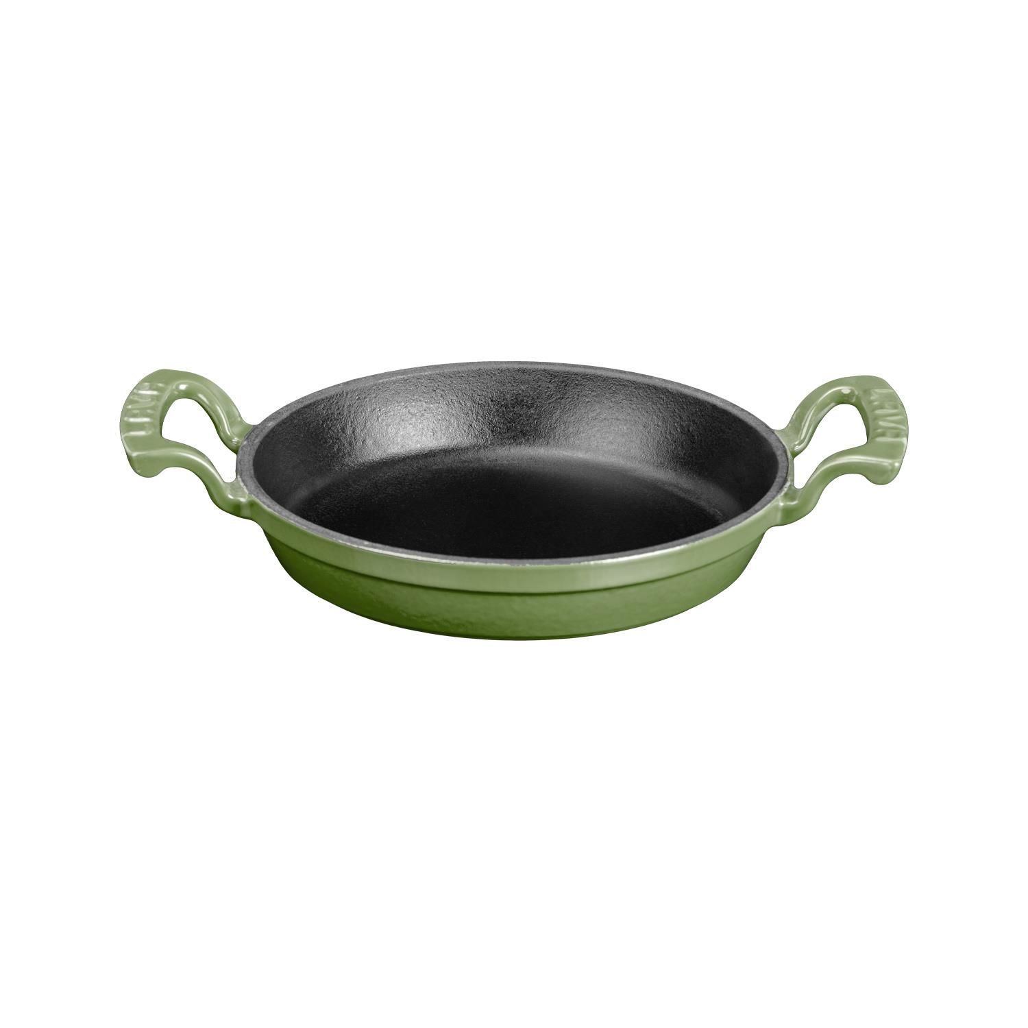 Lava Döküm Yuvarlak Sahan Çap(Ø)20cm. Döküm Demir Yekpare Çift Kulplu - Yeşil