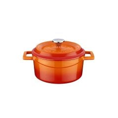 Lava Döküm Yuvarlak Tencere. Trendy Çap(Ø) 12cm. - Turuncu
