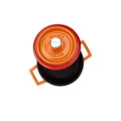 Lava Döküm Yuvarlak Tencere. Trendy Çap(Ø) 12cm. - Turuncu