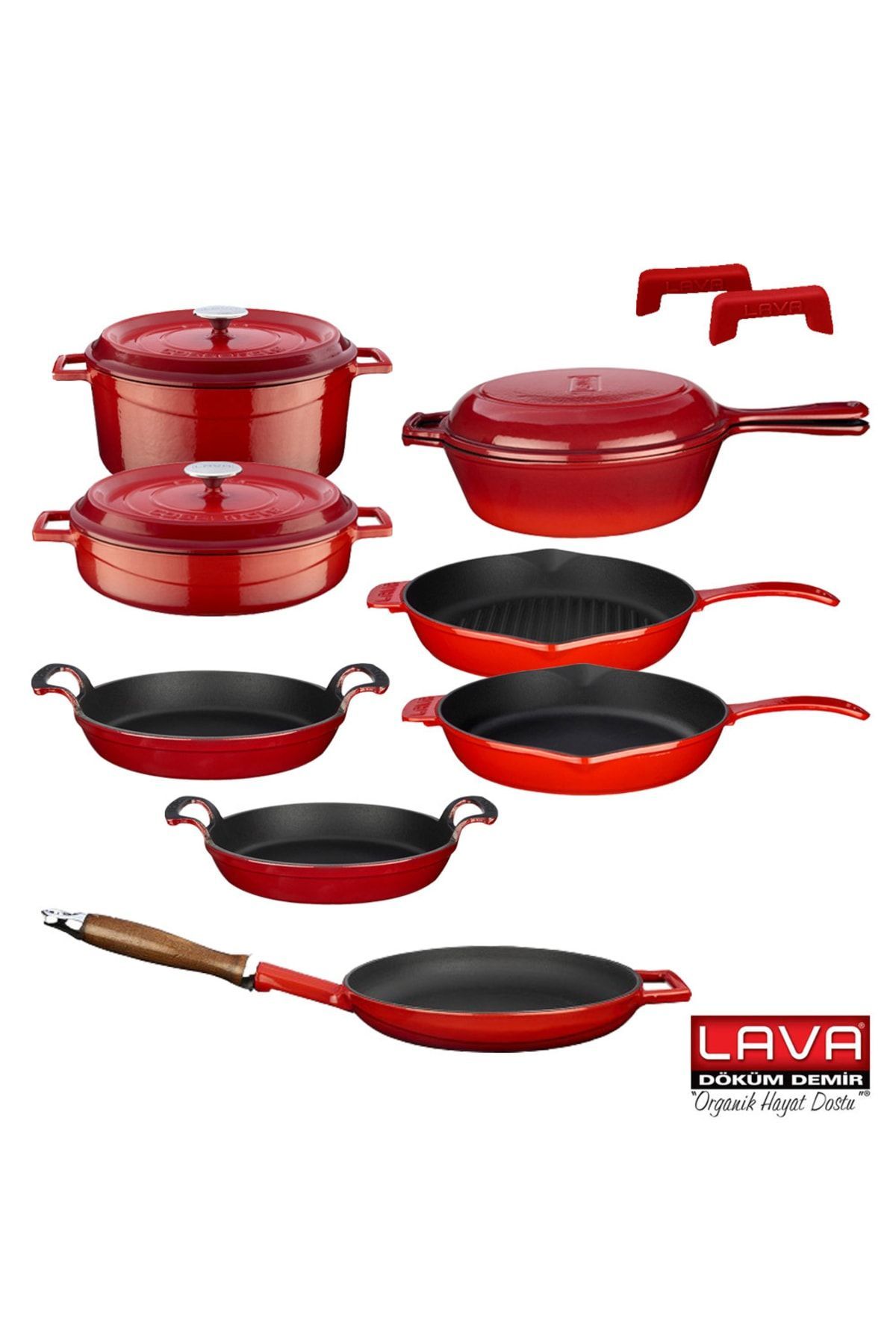 Döküm 9 Parça Tencere Tava Seti Trendy-finalonline - Siyah