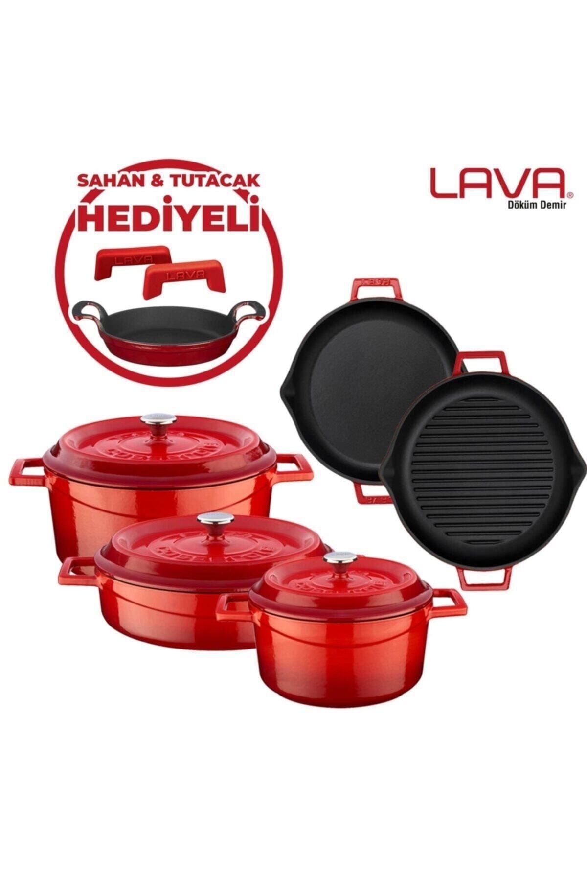 Lava Döküm 5`i Bir Yerde Seti - Sahan ve Silikon Tutacak Hediyeli