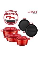 Lava Döküm 5`i Bir Yerde Seti - Sahan ve Silikon Tutacak Hediyeli