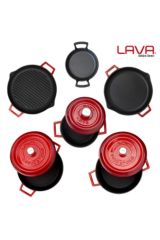 Lava Döküm 5`i Bir Yerde Seti - Sahan ve Silikon Tutacak Hediyeli