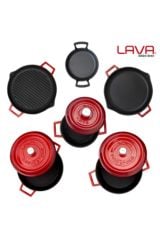 Lava Döküm 5`i Bir Yerde Seti - Sahan ve Silikon Tutacak Hediyeli