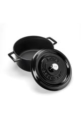 Cast Iron Eight-Piece Pots and Pans Set Trendy Black Silicone Handle