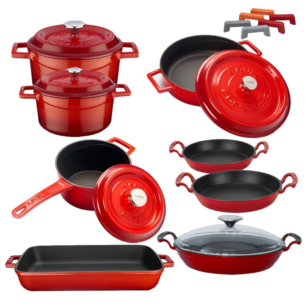 Lava Döküm 13 Parça Everyday Tencere Tava Seti Trendy Silikon Tutacak ve Ahşap Kaşık Hediyeli
