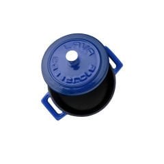 Lava Döküm Mini Tencere. Folk Serisi Çap(Ø)10 cm.  - Mavi