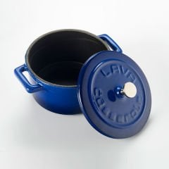 Lava Döküm Mini Tencere. Folk Serisi Çap(Ø)10 cm.  - Mavi