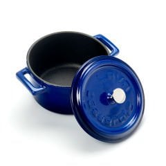 Lava Döküm Mini Tencere Çap(Ø)10 cm. Trendy Serisi   - Mavi